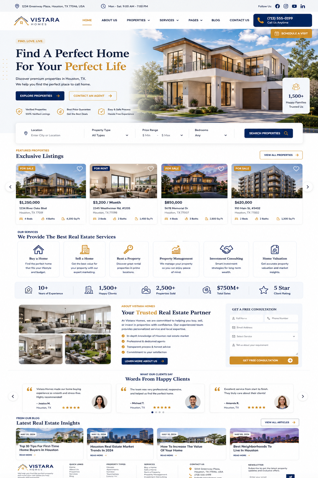 Modern Real Estate Website Design | Houston, TX